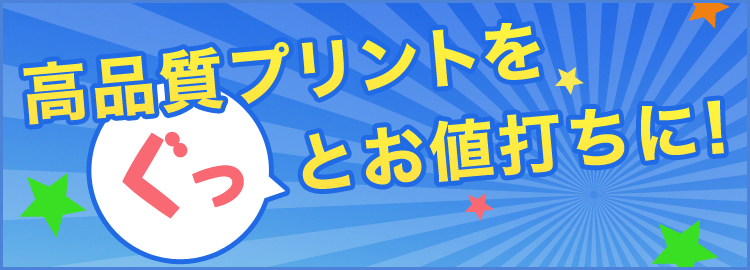 高品質プリントをぐっとお値打ちに！ 高品質プリントをぐっとお値打ちに！ 